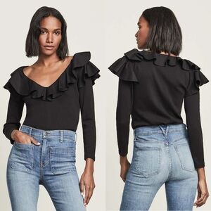 Veronica Beard Strata Ruffled Top